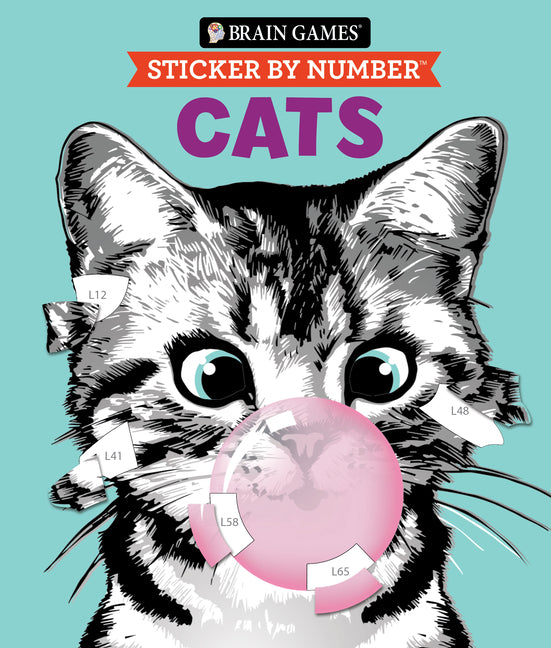 Book cover for Brain Games - Sticker by Number: Cats (28 Images to Sticker): Volume 2