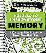 Book cover for Brain Games - Puzzles to Improve Your Memory: 120+ Large Print Puzzles to Lower Your Brain Age