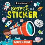 Book cover for Brain Games - Search and Sticker: Adventure (for Kids Ages 3-6)