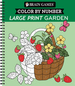 Book cover for Brain Games - Color by Number - Large Print: Garden