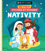 Book cover for Brain Games - My First Sticker by Number: Nativity - Includes the Story of Jesus's Birth