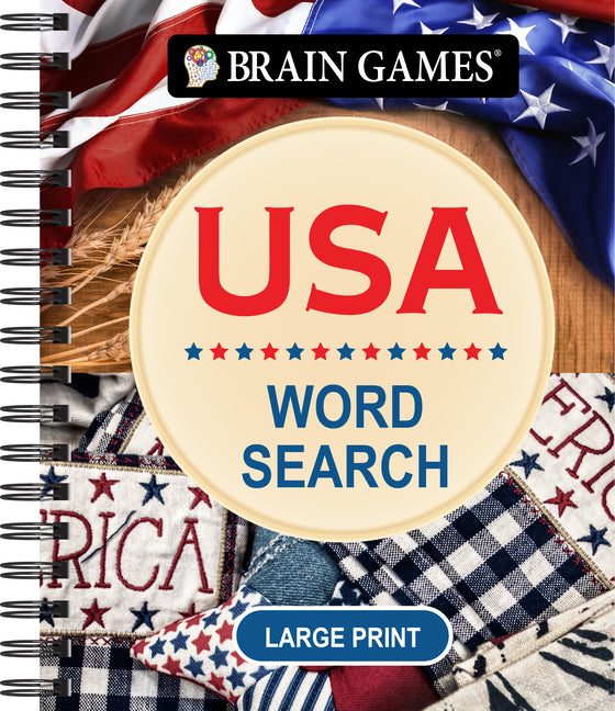 Book cover for Brain Games - USA Word Search - Large Print