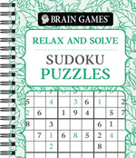 Book cover for Brain Games - Relax and Solve: Sudoku (Pattern Cover)