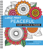 Book cover for Large Print Easy Color & Frame - Peaceful: Featuring 31 Relaxing Coloring Pages