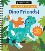 Book cover for Brain Games - Sticker by Letter: Dino Friends!: Includes 1 Foil Sticker Sheet to Complete Each Image!