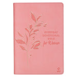 Book cover for NLT Holy Bible Everyday Devotional Bible for Women New Living Translation, Vegan Leather, Pink Debossed