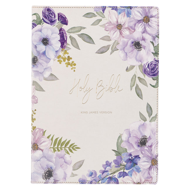Book cover for KJV Bible Giant Print Full-Size Faux Leather Floral