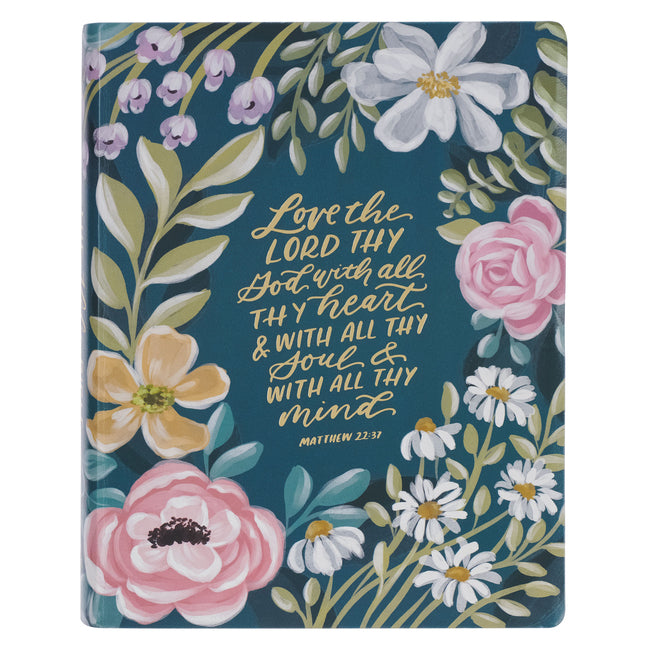 Book cover for KJV Note-Taking Bible LP Faux Leather Love the Lord Matt. 22:37