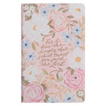 Book cover for KJV Bible Giant Print Faux Leather for I Know the Plans, Pink Floral Printed Jer. 29:11