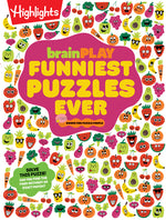 Book cover for Brainplay Funniest Puzzles Ever: Over 200 Super Silly Activities, Funny Games, Wacky Wordplay and More Hilarious Joke Puzzles for Kids 7 and Up