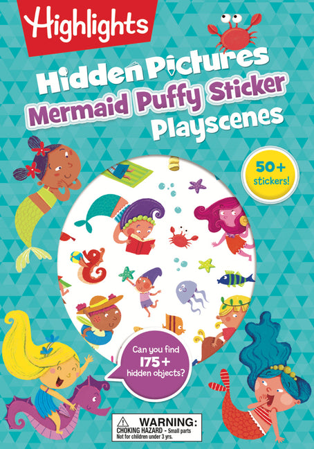 Book cover for Mermaid Hidden Pictures Puffy Sticker Playscenes: Best Mermaid Gift for Kids 3-6 with Mazes, Matching Games, Mermaid Crafts & Over 50 Mermaid Stickers