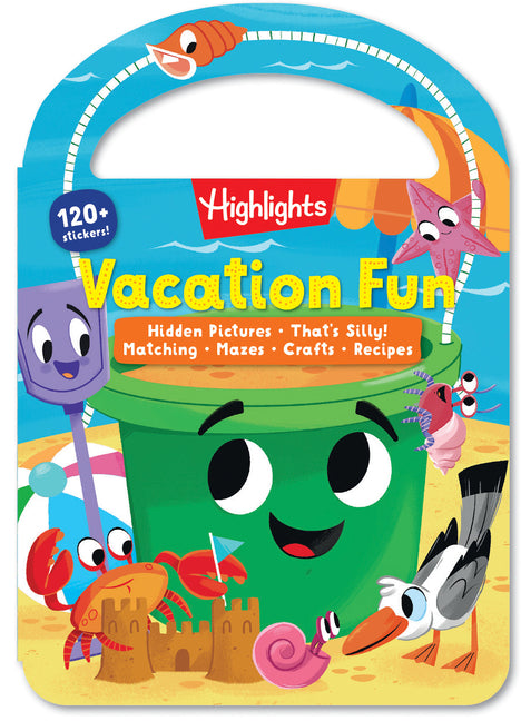 Book cover for Vacation Fun: Kids Travel Activity Book for Ages 36 with Over 120 Stickers, Puzzles, Crafts and Games for Road Trips, Vacations and Travel
