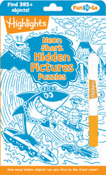 Book cover for Neon Shark Hidden Pictures Puzzles: Fun Seek-And-Find Kids Activity Book for Ages 69 with Over 300 Hidden Objects and Bonus Gel Marker for On-The-Go P