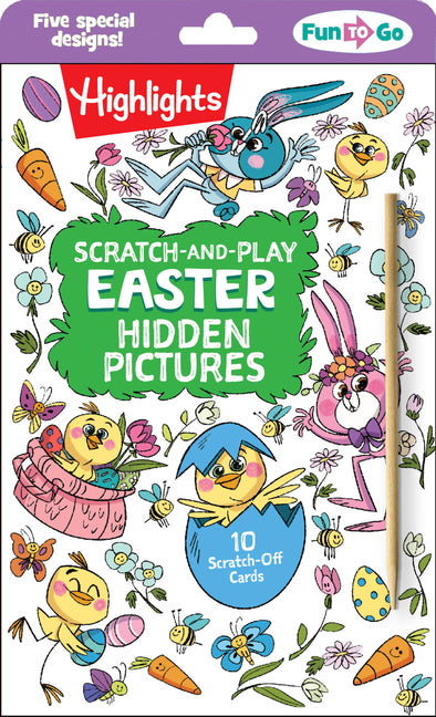 Book cover for Scratch-And-Play Easter Hidden Pictures: Scratch-And-Play Easter Hidden Pictures (Highlights Fun to Go) 10 Creative Easter Cards with Hidden Pictures