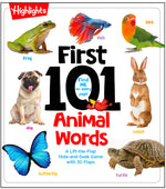 Book cover for First 101 Animal Words: First Words Animal Board Book, Learning to Talk Baby Book for Essential Early Language Learning