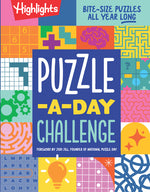 Book cover for Puzzle-A-Day Challenge: Bite-Size Puzzles All Year Long: Bite-Size Puzzles All Year Long, a 365 Day Kids Puzzle Book with a Variety of Puzzles Includi