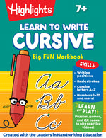 Book cover for Learn to Write Cursive Big Fun Workbook: 110-Page Cursive Handwriting Workbook, Step-By-Step Instructions for Cursive Writing Practice, Learn Cursive