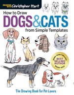 Book cover for How to Draw Dogs & Cats from Simple Templates: The Drawing Book for Pet Lovers