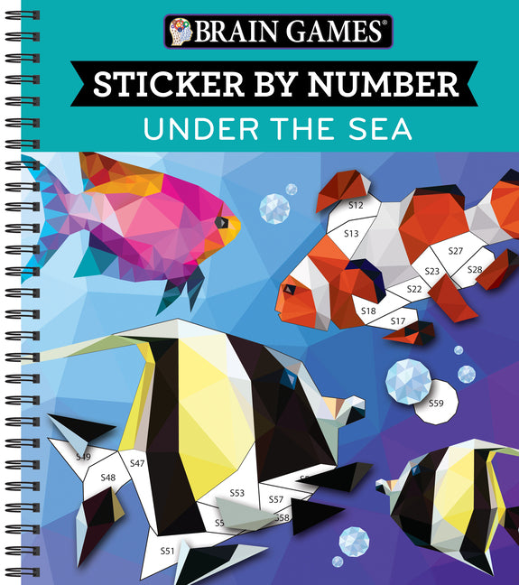Book cover for Brain Games - Sticker by Number: Under the Sea (28 Images to Sticker)