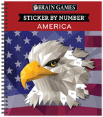 Book cover for Brain Games - Sticker by Number: America (28 Images to Sticker)