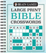 Book cover for Brain Games - Large Print Bible Crosswords