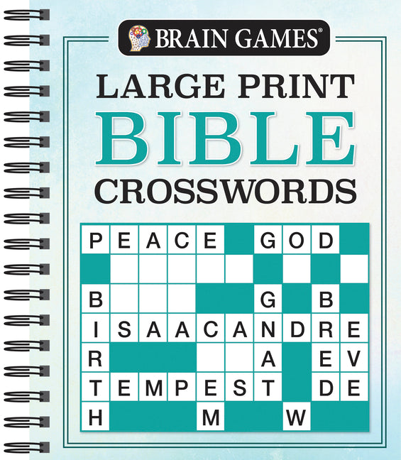 Book cover for Brain Games - Large Print Bible Crosswords