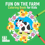 Book cover for Fun on the Farm Coloring Book for Kids: 23 Designs