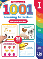 Book cover for Active Minds 1001 First Grade Learning Activities: A Steam Workbook
