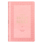 Book cover for KJV Holy Bible, Giant Print Standard Size Faux Leather Red Letter Edition - Ribbon Marker, King James Version, Pink