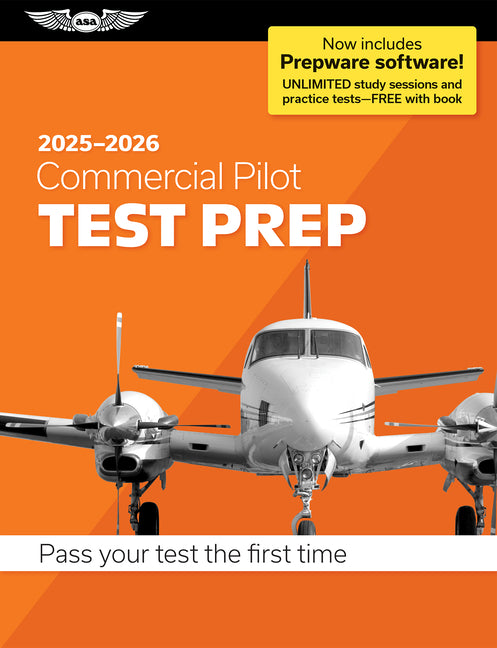 Book cover for Commercial Pilot Test Prep 2025-2026: Paperback Plus Software--Pass Your FAA Exam (2025-2026)
