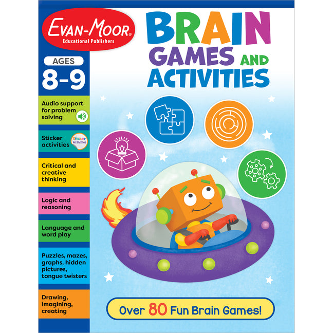 Book cover for Brain Games and Activities, Ages 8-9