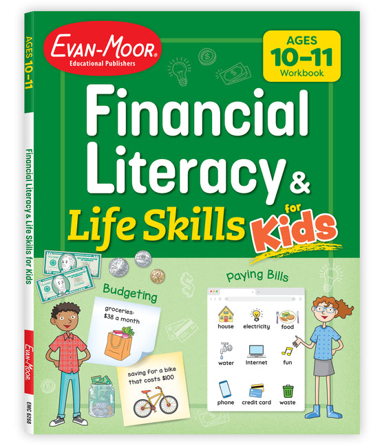 Book cover for Financial Literacy and Life Skills for Kids, Age 10 - 11 Workbook