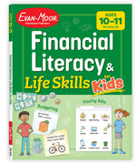 Book cover for Financial Literacy and Life Skills for Kids, Age 10 - 11 Workbook