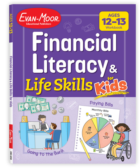 Book cover for Financial Literacy and Life Skills for Kids, Age 12 - 13 Workbook