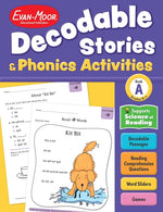 Book cover for Decodable Stories and Phonics Activities, Level A, Grade K - 1 Workbook