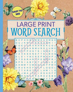 Book cover for Large Print Floral Word Search