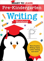Book cover for Ready to Learn: Pre-Kindergarten Writing Workbook: Word Practice, Writing Topics, Letter Tracing, and More!