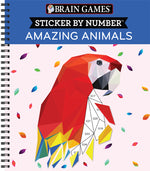 Book cover for Brain Games - Sticker by Number: Amazing Animals