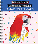 Book cover for Brain Games - Sticker by Number: Amazing Animals (13 Images to Sticker) (Pages)