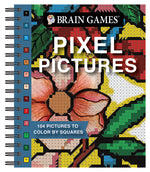 Book cover for Brain Games - Pixel Pictures: 104 Pictures to Color by Squares