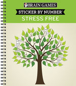 Book cover for Brain Games - Sticker by Number: Stress Free (28 Images to Sticker)