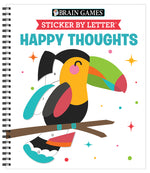 Book cover for Brain Games - Sticker by Letter: Happy Thoughts