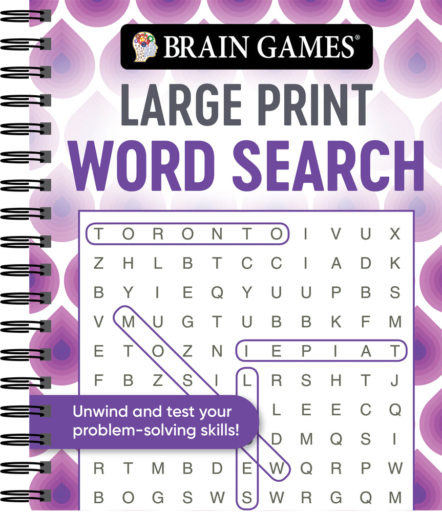 Book cover for Brain Games - Large Print Word Search (Swirls)