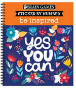 Book cover for Brain Games - Sticker by Number: Be Inspired - 2 Books in 1