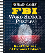 Book cover for Brain Games - FBI Word Search Puzzles: Real Stories of Crimes Solved