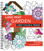 Book cover for Large Print Easy Color & Frame - Garden (Stress Free Coloring Book)