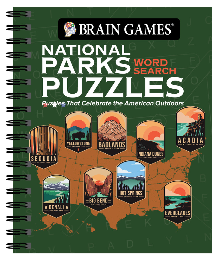 Book cover for Brain Games - National Parks Word Search Puzzles: Puzzles That Celebrate the American Outdoors