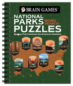 Book cover for Brain Games - National Parks Word Search Puzzles: Puzzles That Celebrate the American Outdoors