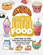 Book cover for Drawing Chibi Food: Learn How to Draw Kawaii Onigiri, Adorable Dumplings, Yummy Donuts, and Other Cute and Tasty Dishes