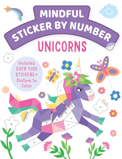 Book cover for Mindful Sticker by Number: Unicorns